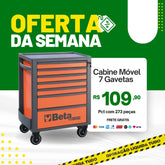 Cabine rolante móvel com 7 gavetas (273 Ferramentas) + Brindes