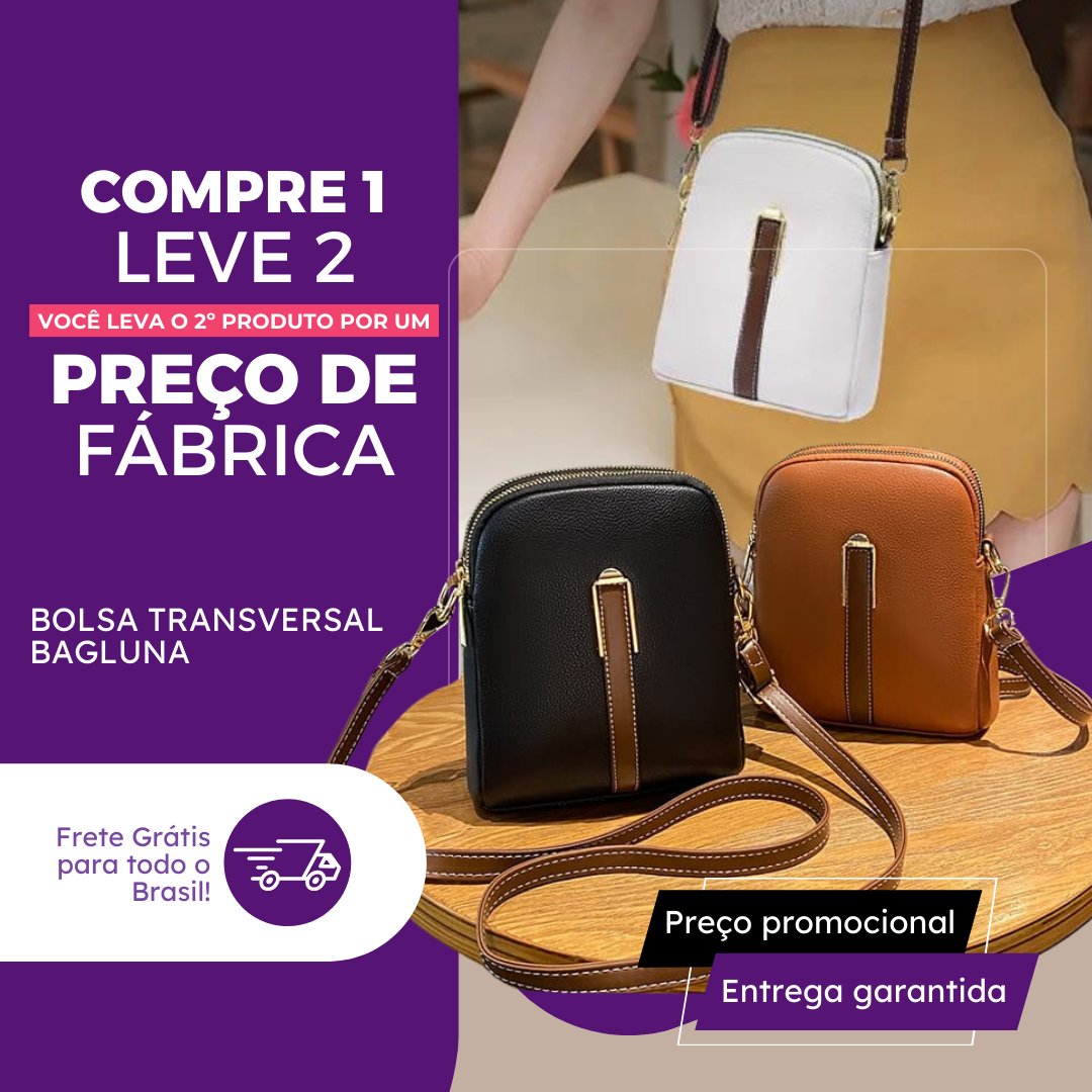 Bolsa Transversal BagLuna® | PAGUE 1 LEVE 2 + FRETE GRÁTIS