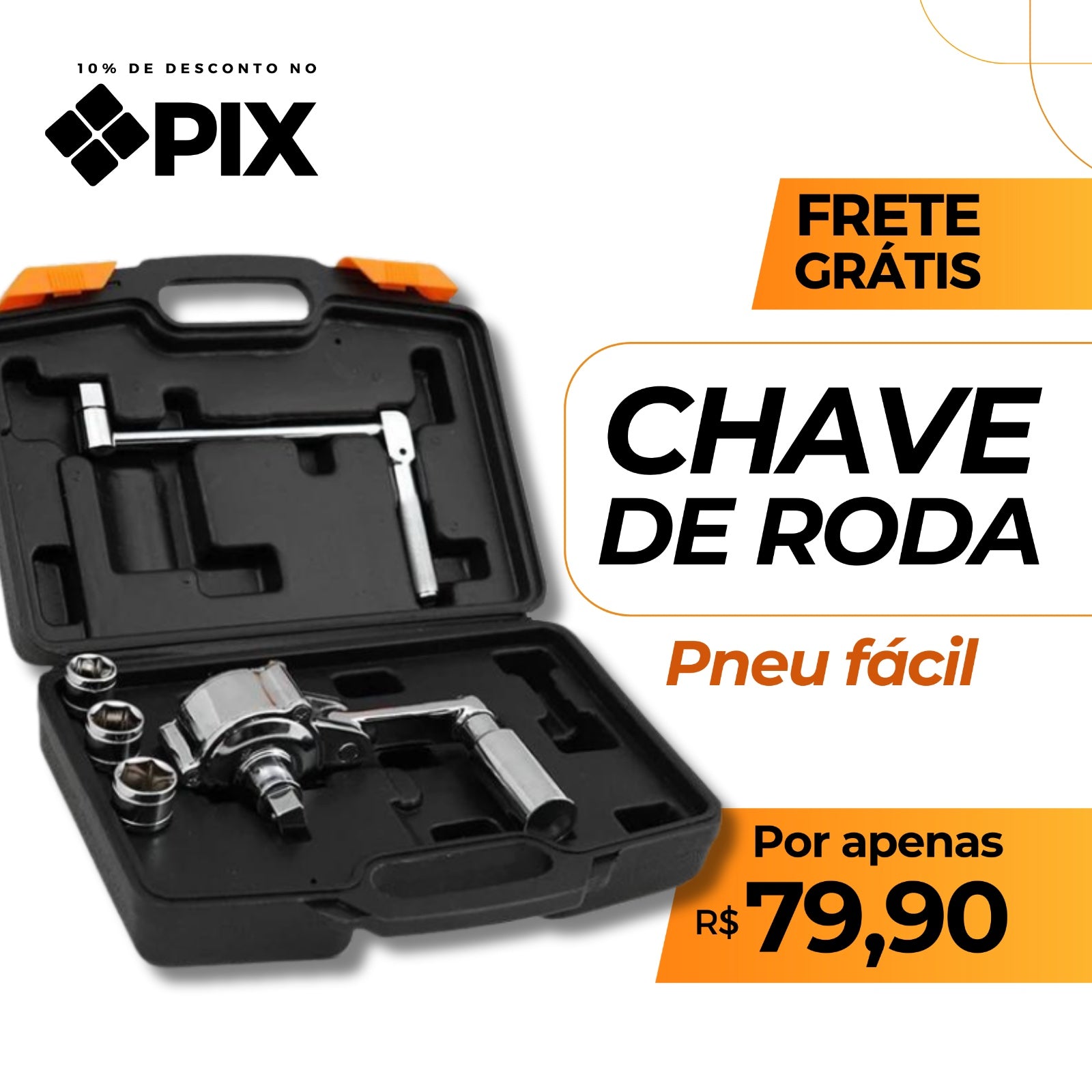 Chave de Roda PneuFácil® - Universal - 50% de DESCONTO + Frete Grátis